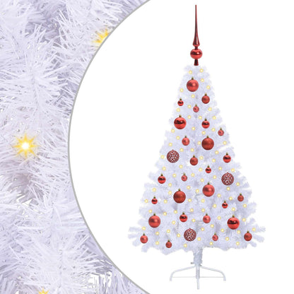 vidaXL Artificial Christmas Tree with Stand White 120 cm PVC and Steel