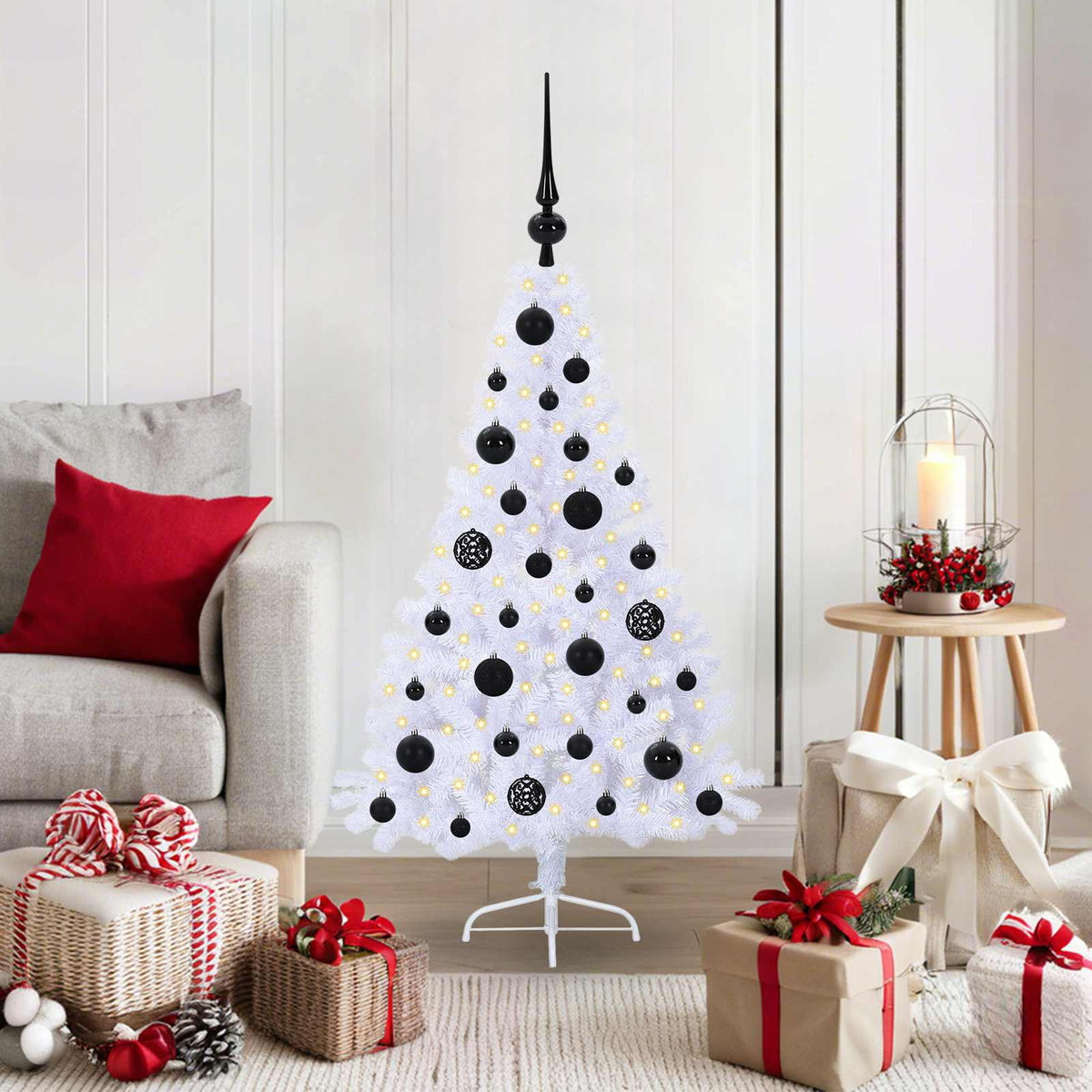 vidaXL Artificial Christmas Tree with Stand White 120 cm PVC and Steel