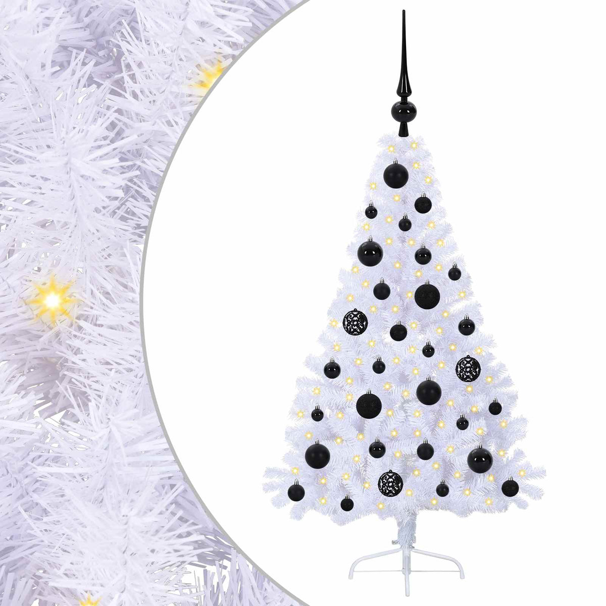 vidaXL Artificial Christmas Tree with Stand White 120 cm PVC and Steel