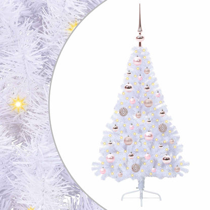vidaXL Artificial Christmas Tree with Stand White 120 cm PVC and Steel
