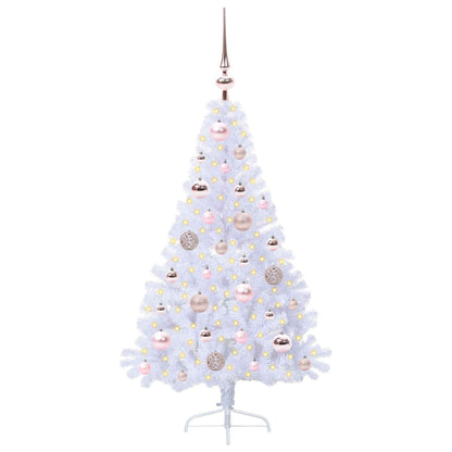 vidaXL Artificial Christmas Tree with Stand White 120 cm PVC and Steel