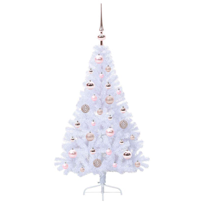 vidaXL Artificial Christmas Tree with Stand White 120 cm PVC and Steel