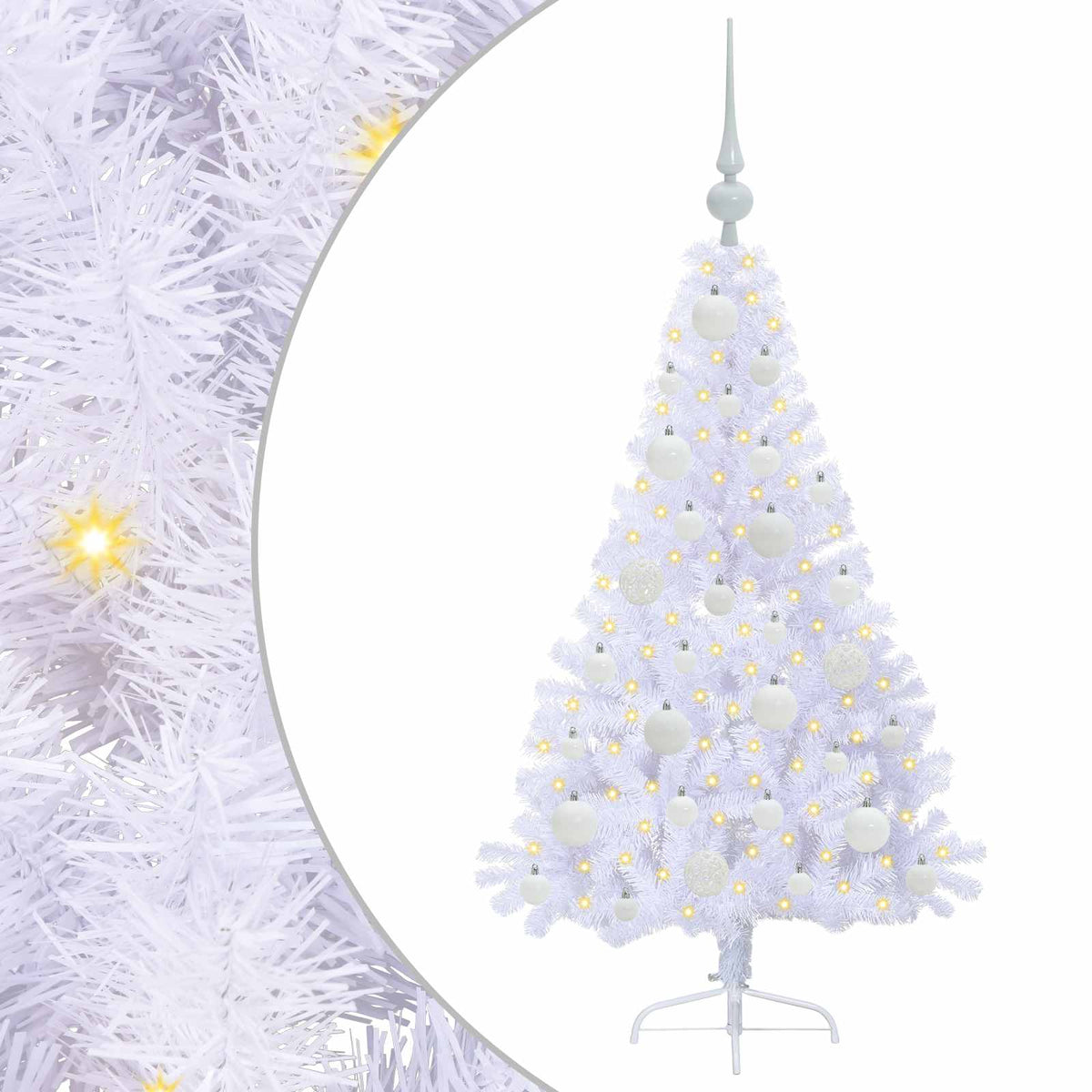 vidaXL Artificial Christmas Tree with Stand White 120 cm PVC and Steel