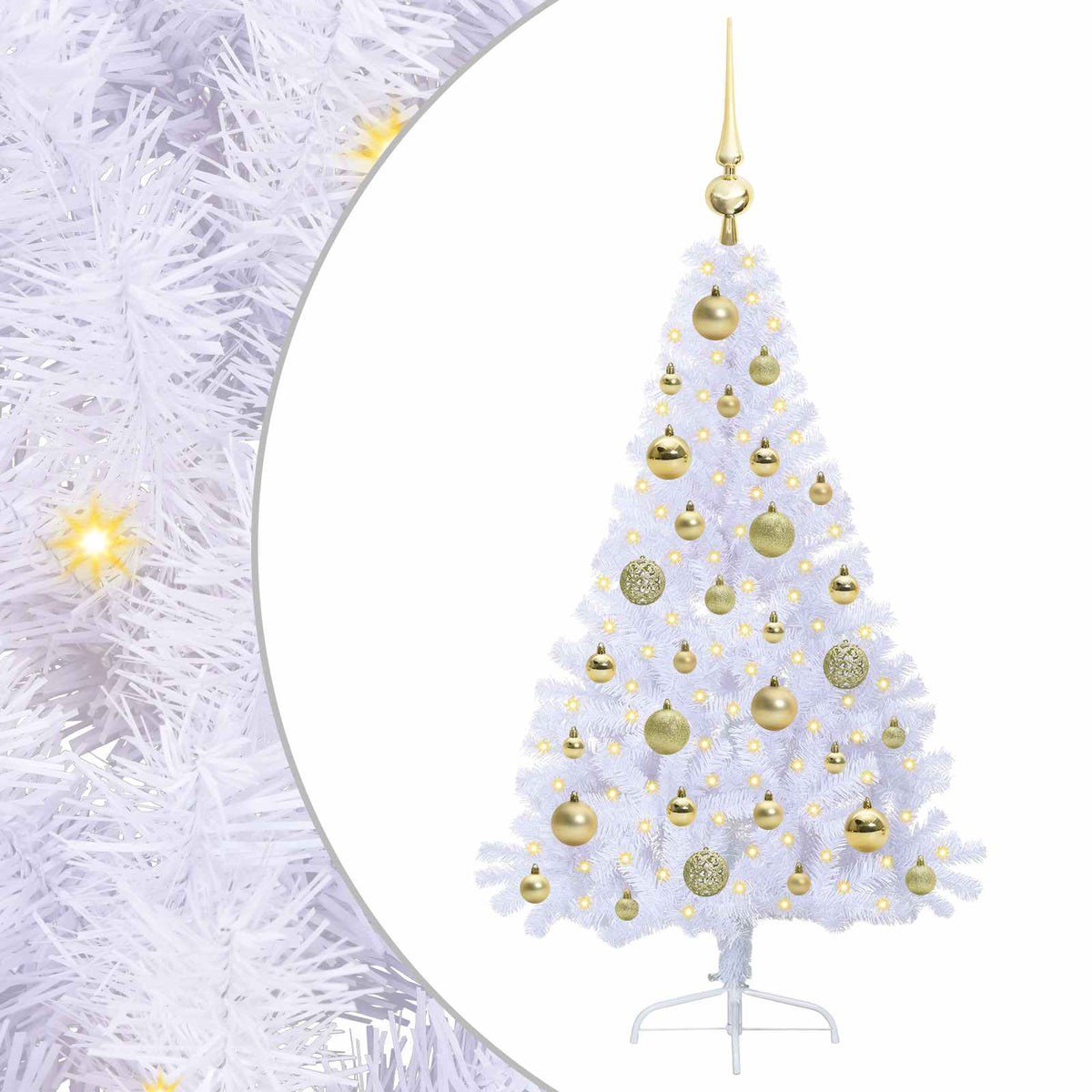 vidaXL Artificial Christmas Tree with Stand White 120 cm PVC and Steel