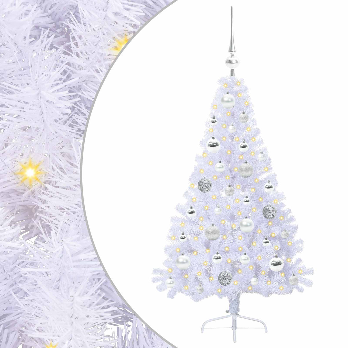 vidaXL Artificial Christmas Tree with Stand White 120 cm PVC and Steel