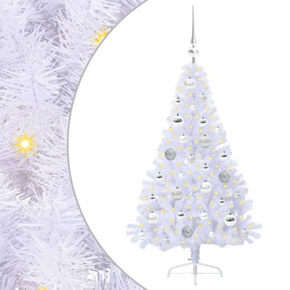 vidaXL Artificial Christmas Tree with Stand White 120 cm PVC and Steel