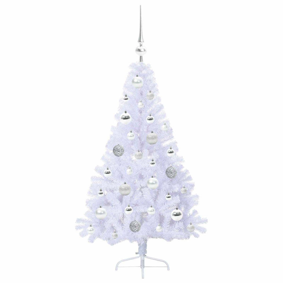 vidaXL Artificial Christmas Tree with Stand White 120 cm PVC and Steel