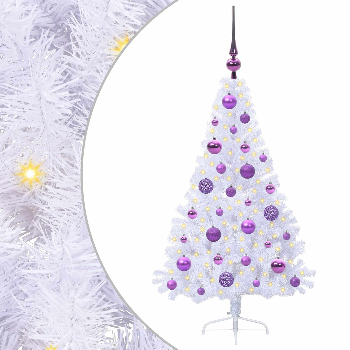 vidaXL Artificial Christmas Tree with Stand White 120 cm PVC and Steel