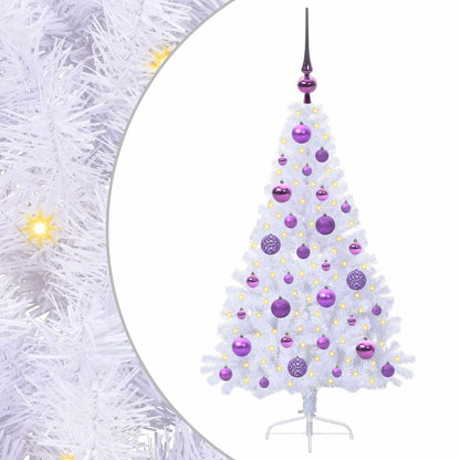 vidaXL Artificial Christmas Tree with Stand White 120 cm PVC and Steel
