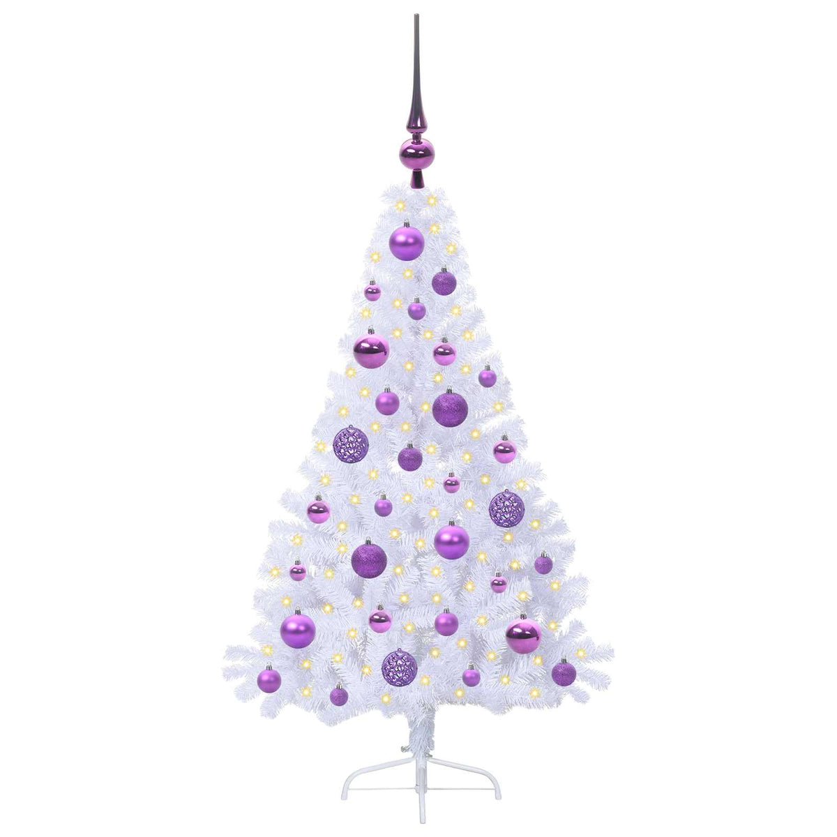 vidaXL Artificial Christmas Tree with Stand White 120 cm PVC and Steel
