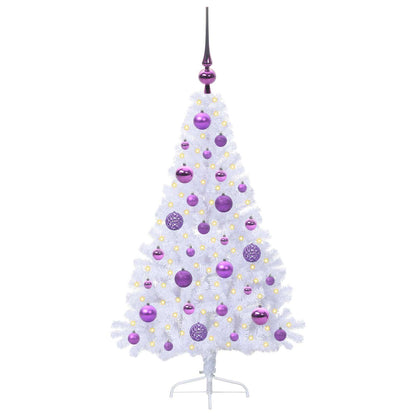 vidaXL Artificial Christmas Tree with Stand White 120 cm PVC and Steel