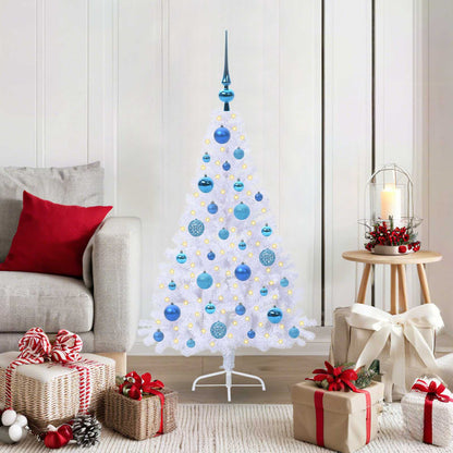 vidaXL Artificial Christmas Tree with Stand White 120 cm PVC and Steel
