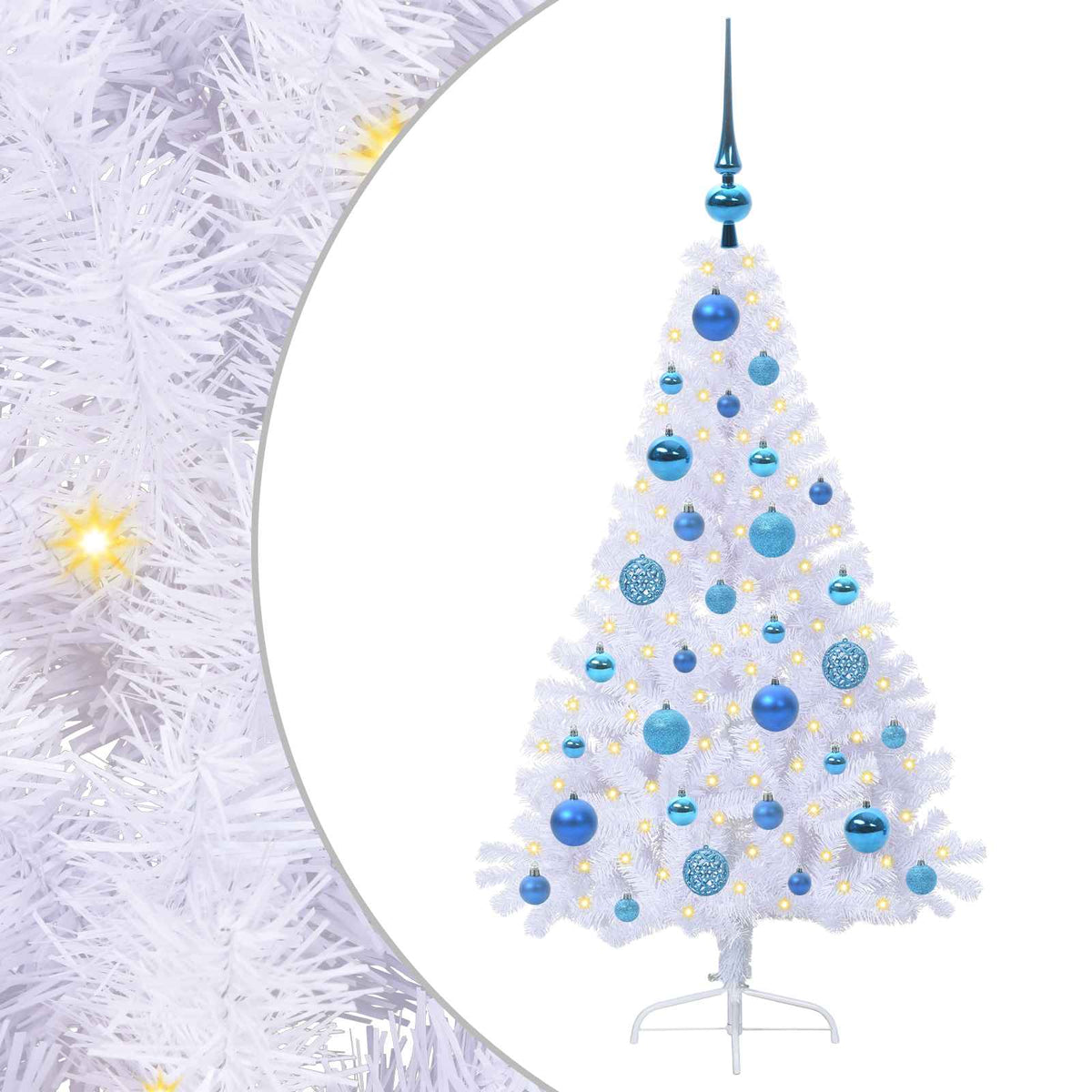 vidaXL Artificial Christmas Tree with Stand White 120 cm PVC and Steel