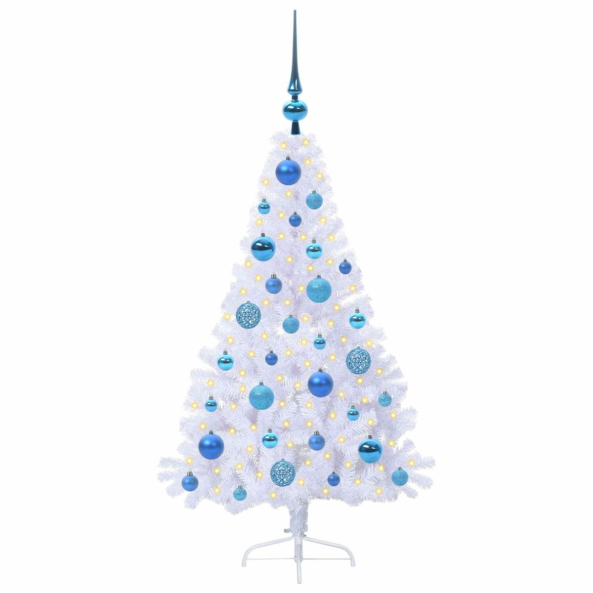vidaXL Artificial Christmas Tree with Stand White 120 cm PVC and Steel