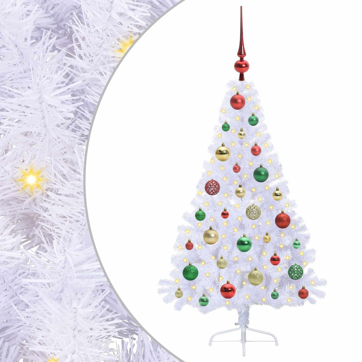 vidaXL Artificial Christmas Tree with Stand White 120 cm PVC and Steel