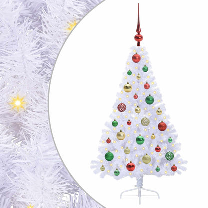 vidaXL Artificial Christmas Tree with Stand White 120 cm PVC and Steel