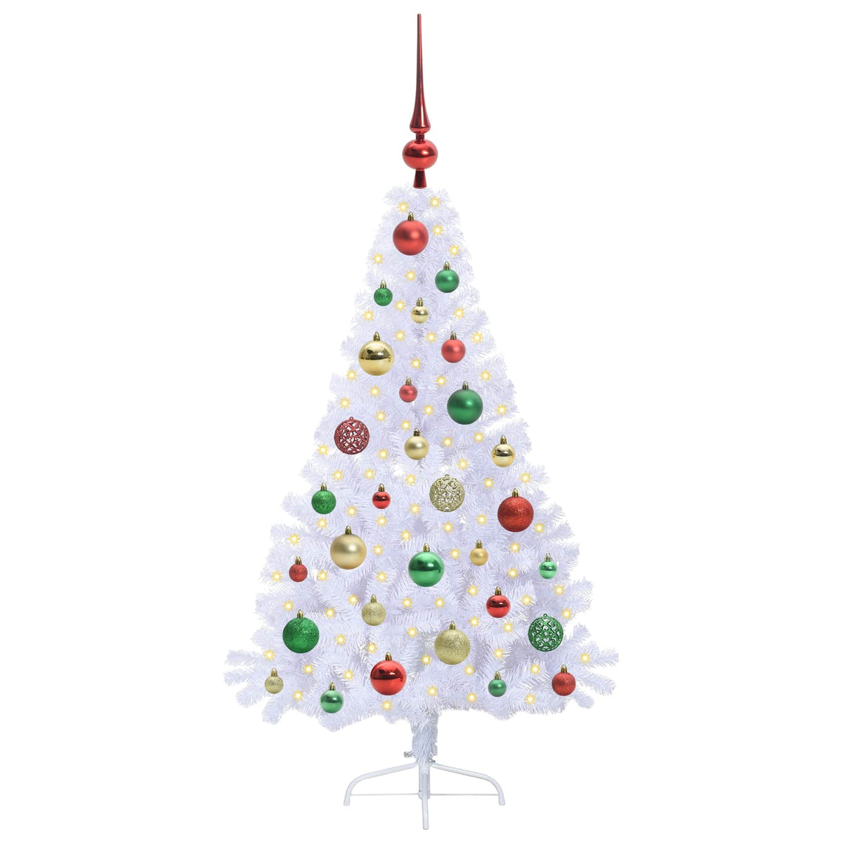 vidaXL Artificial Christmas Tree with Stand White 120 cm PVC and Steel