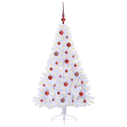 vidaXL Artificial Christmas Tree with Stand White 150 cm PVC and Steel