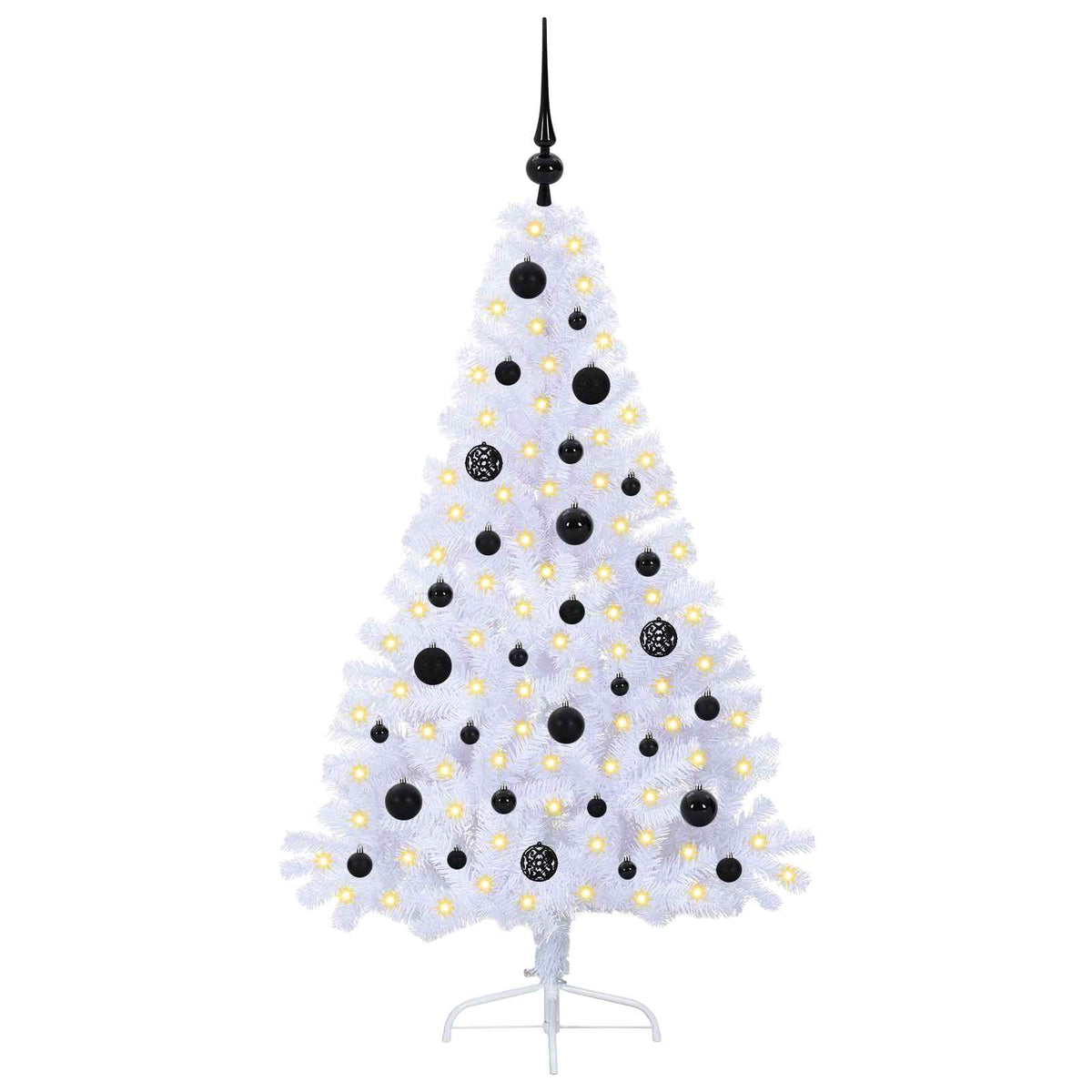 vidaXL Artificial Christmas Tree with Stand White 150 cm PVC and Steel