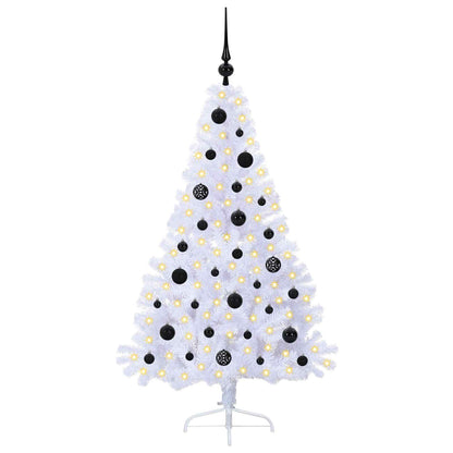 vidaXL Artificial Christmas Tree with Stand White 150 cm PVC and Steel