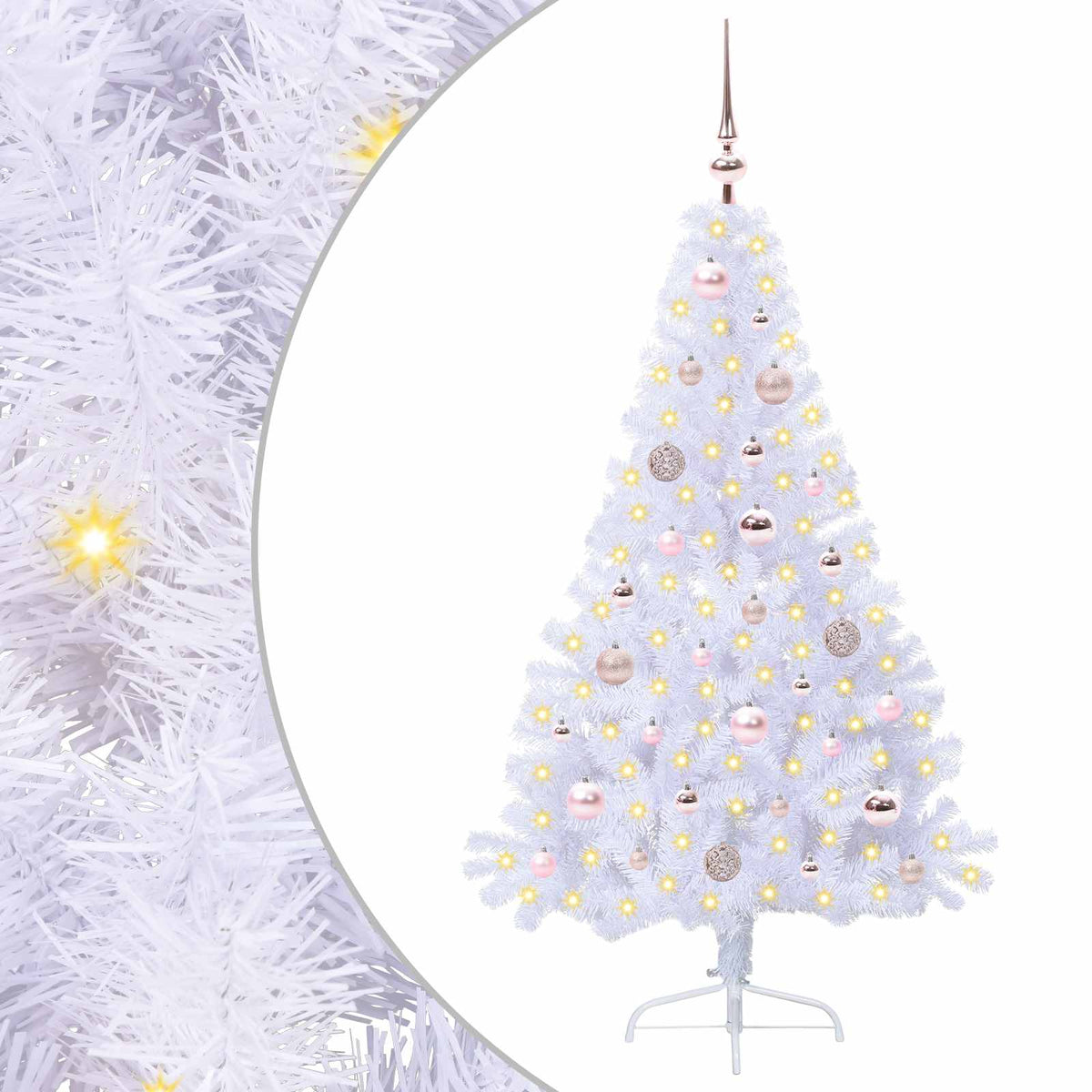 vidaXL Artificial Christmas Tree with Stand White 150 cm PVC and Steel