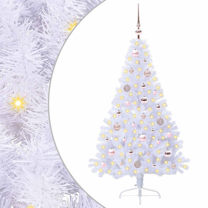 vidaXL Artificial Christmas Tree with Stand White 150 cm PVC and Steel
