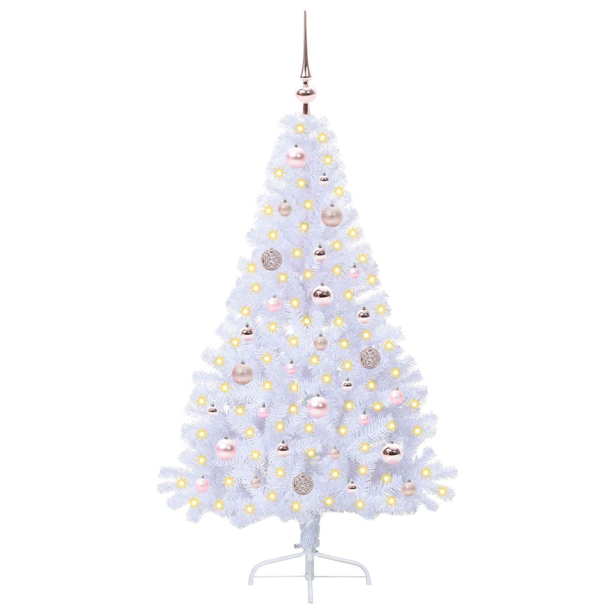 vidaXL Artificial Christmas Tree with Stand White 150 cm PVC and Steel