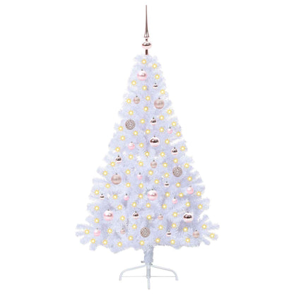 vidaXL Artificial Christmas Tree with Stand White 150 cm PVC and Steel