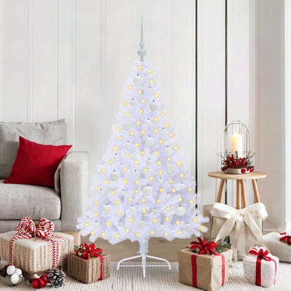 vidaXL Artificial Christmas Tree with Stand White 150 cm PVC and Steel