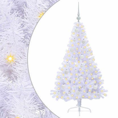 vidaXL Artificial Christmas Tree with Stand White 150 cm PVC and Steel