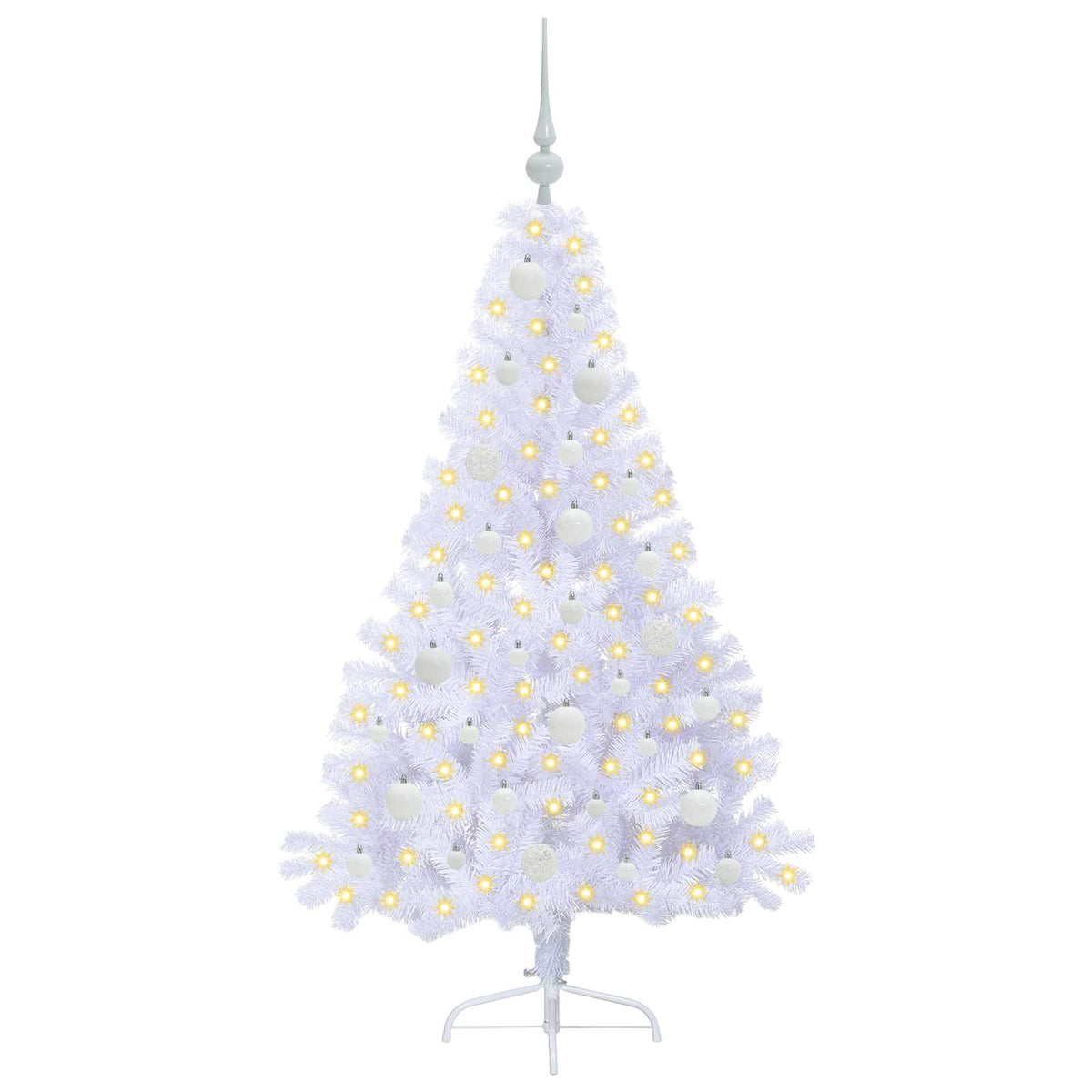 vidaXL Artificial Christmas Tree with Stand White 150 cm PVC and Steel