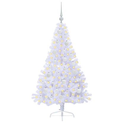 vidaXL Artificial Christmas Tree with Stand White 150 cm PVC and Steel