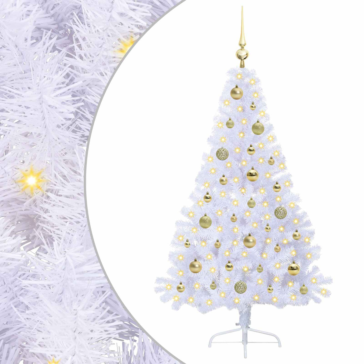 vidaXL Artificial Christmas Tree with Stand White 150 cm PVC and Steel