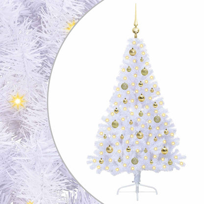 vidaXL Artificial Christmas Tree with Stand White 150 cm PVC and Steel