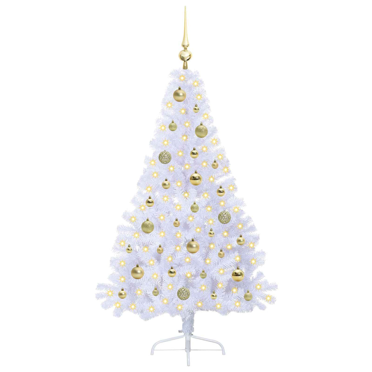 vidaXL Artificial Christmas Tree with Stand White 150 cm PVC and Steel