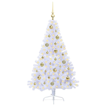 vidaXL Artificial Christmas Tree with Stand White 150 cm PVC and Steel