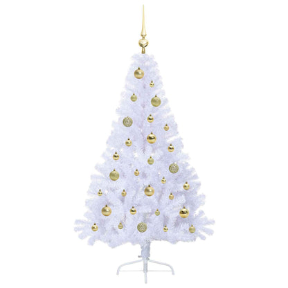 vidaXL Artificial Christmas Tree with Stand White 150 cm PVC and Steel