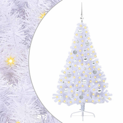 vidaXL Artificial Christmas Tree with Stand White 150 cm PVC and Steel
