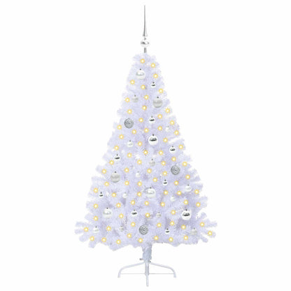 vidaXL Artificial Christmas Tree with Stand White 150 cm PVC and Steel