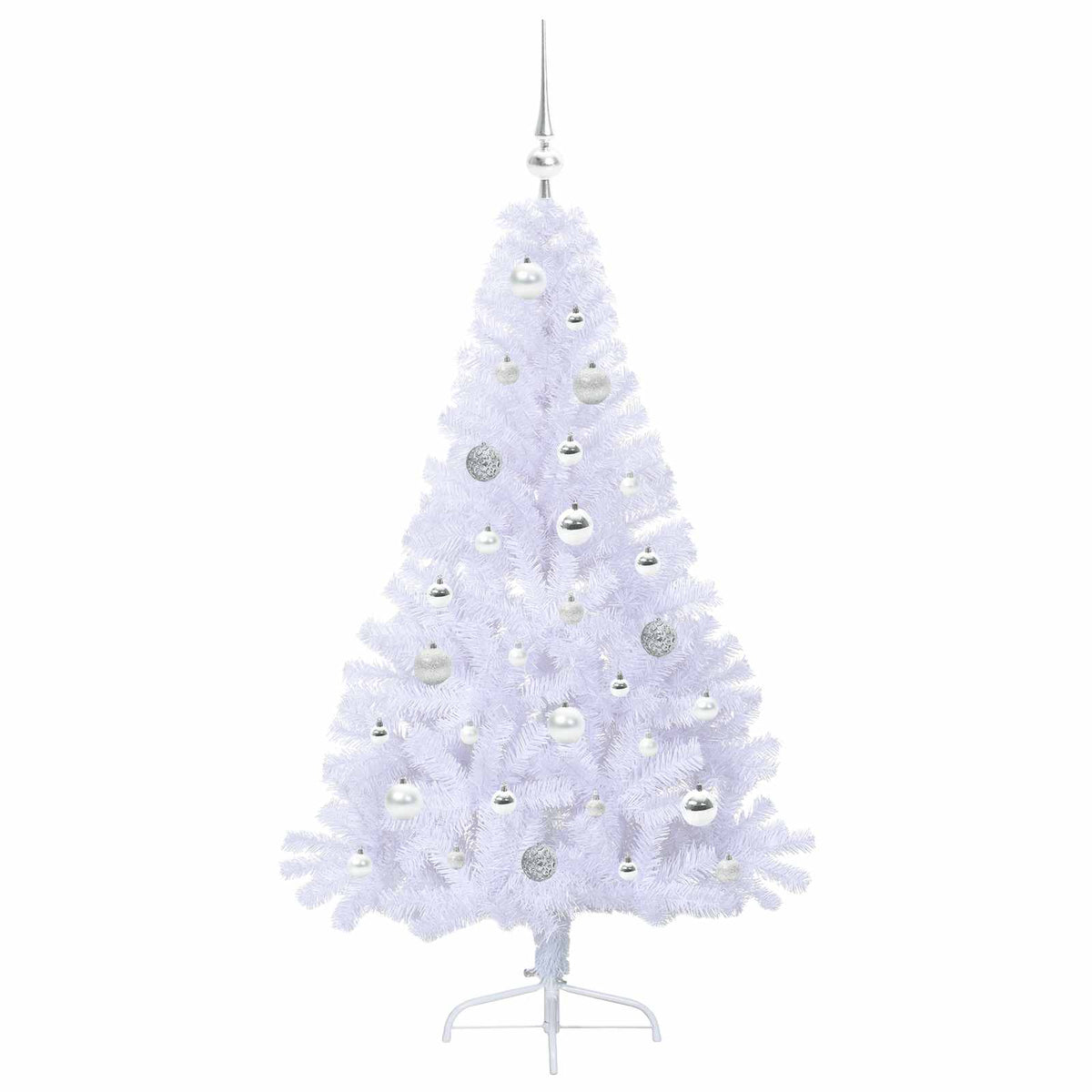 vidaXL Artificial Christmas Tree with Stand White 150 cm PVC and Steel