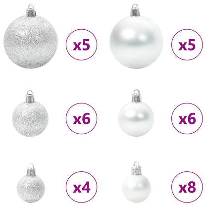 vidaXL Artificial Christmas Tree with Stand White 150 cm PVC and Steel