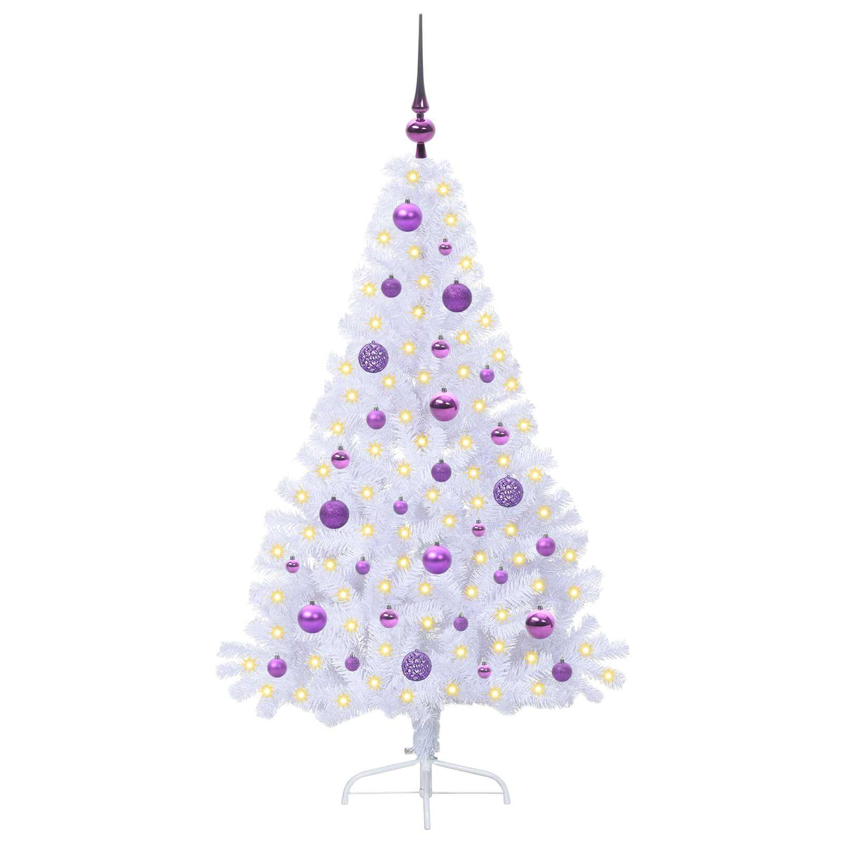 vidaXL Artificial Christmas Tree with Stand White 150 cm PVC and Steel
