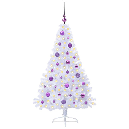 vidaXL Artificial Christmas Tree with Stand White 150 cm PVC and Steel