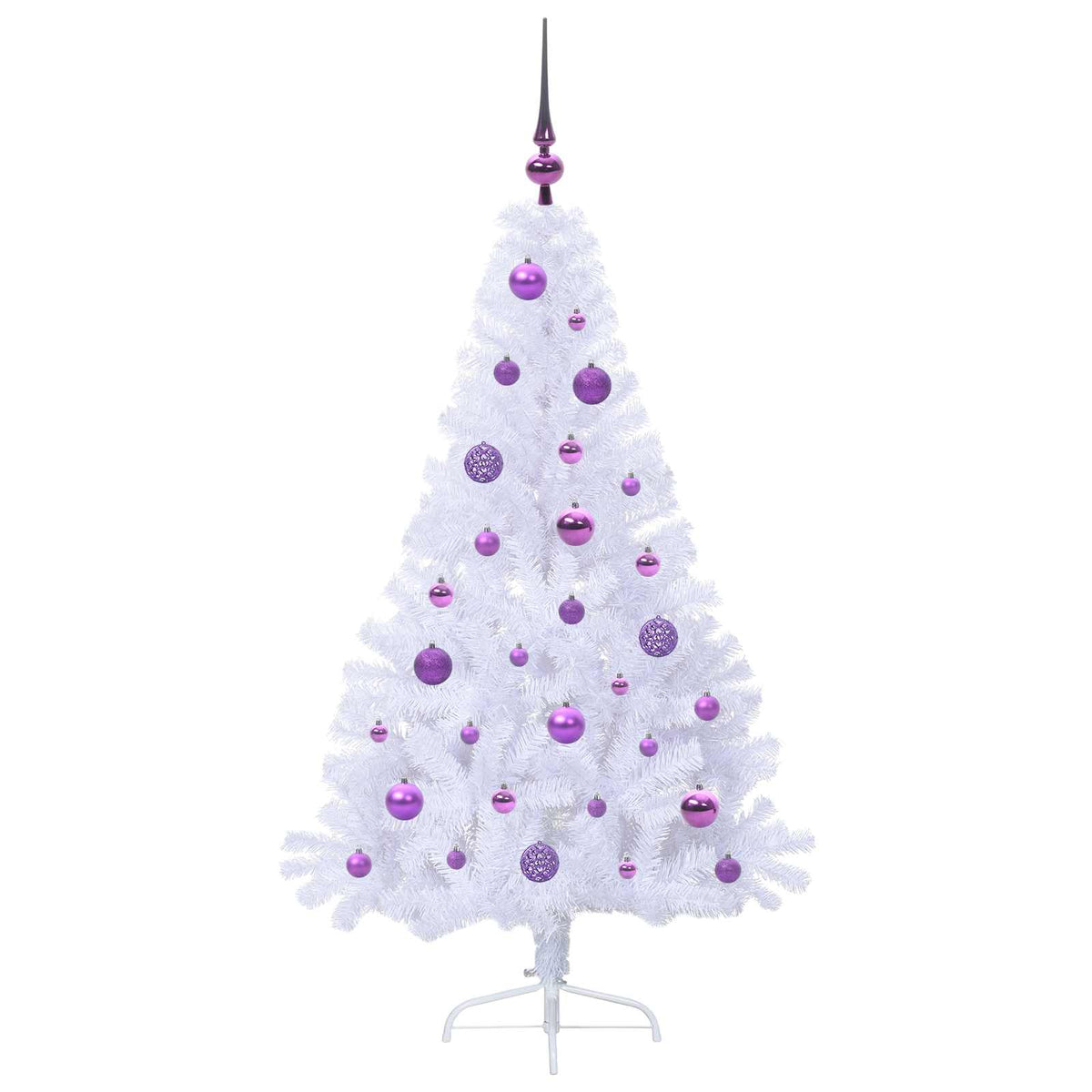 vidaXL Artificial Christmas Tree with Stand White 150 cm PVC and Steel
