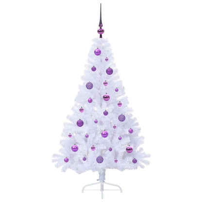 vidaXL Artificial Christmas Tree with Stand White 150 cm PVC and Steel