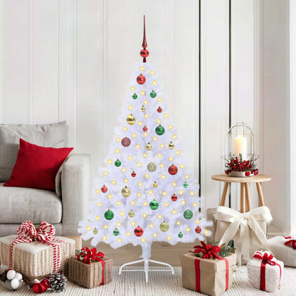 vidaXL Artificial Christmas Tree with Stand White 150 cm PVC and Steel