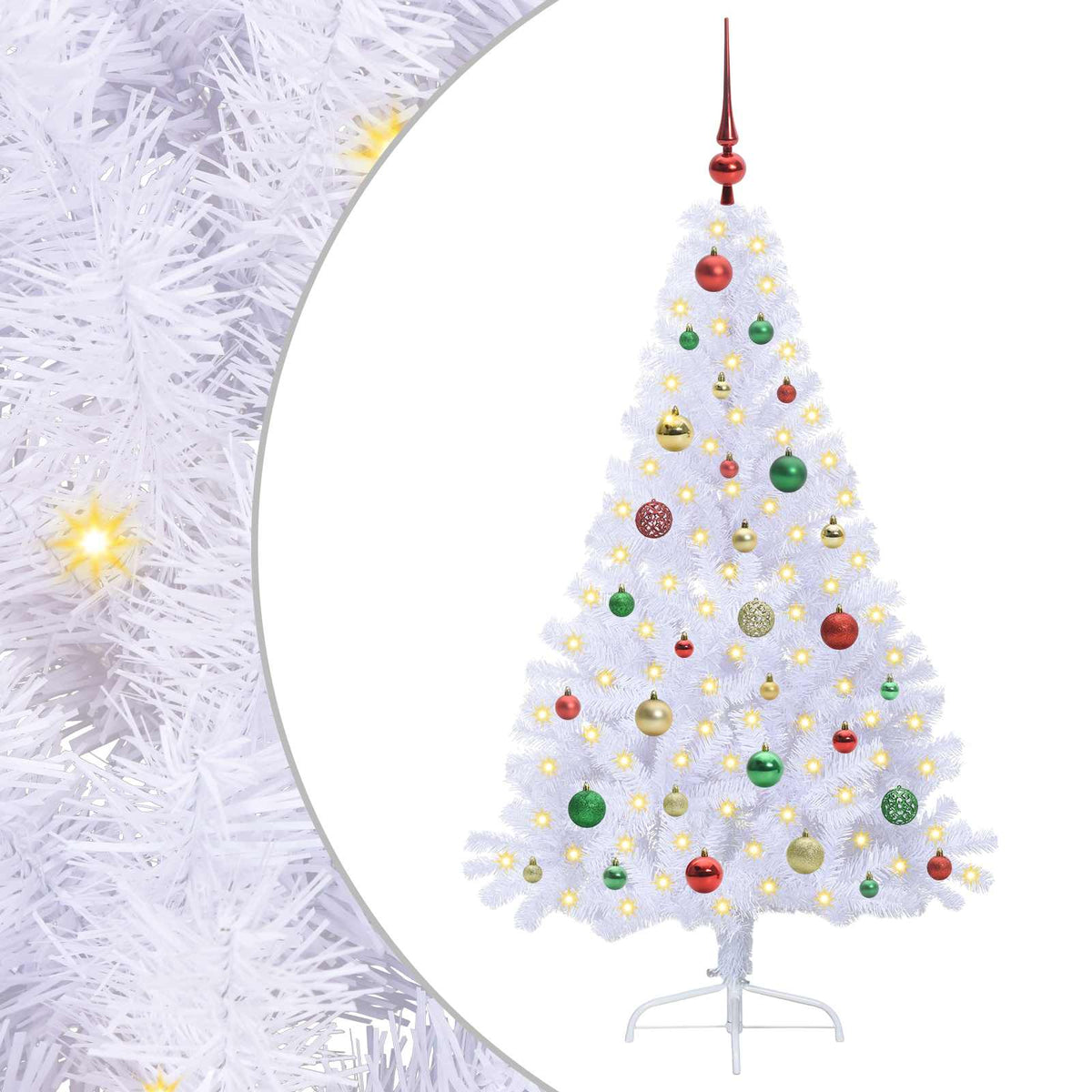 vidaXL Artificial Christmas Tree with Stand White 150 cm PVC and Steel