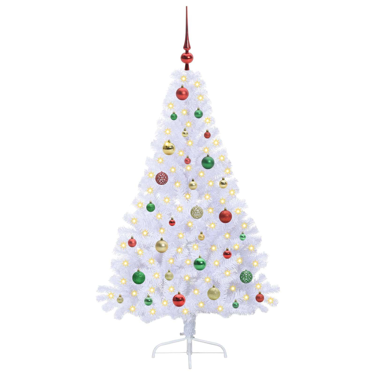 vidaXL Artificial Christmas Tree with Stand White 150 cm PVC and Steel