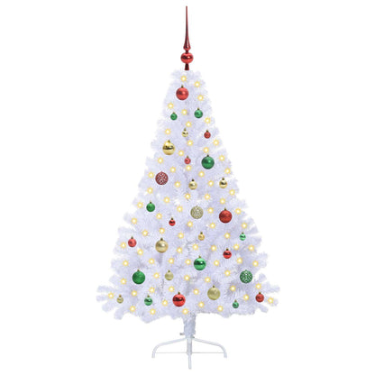 vidaXL Artificial Christmas Tree with Stand White 150 cm PVC and Steel