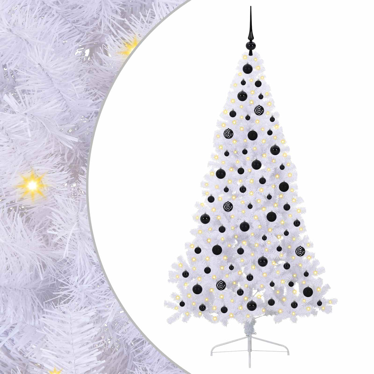 vidaXL Artificial Christmas Tree with Stand White 180 cm PVC and Steel